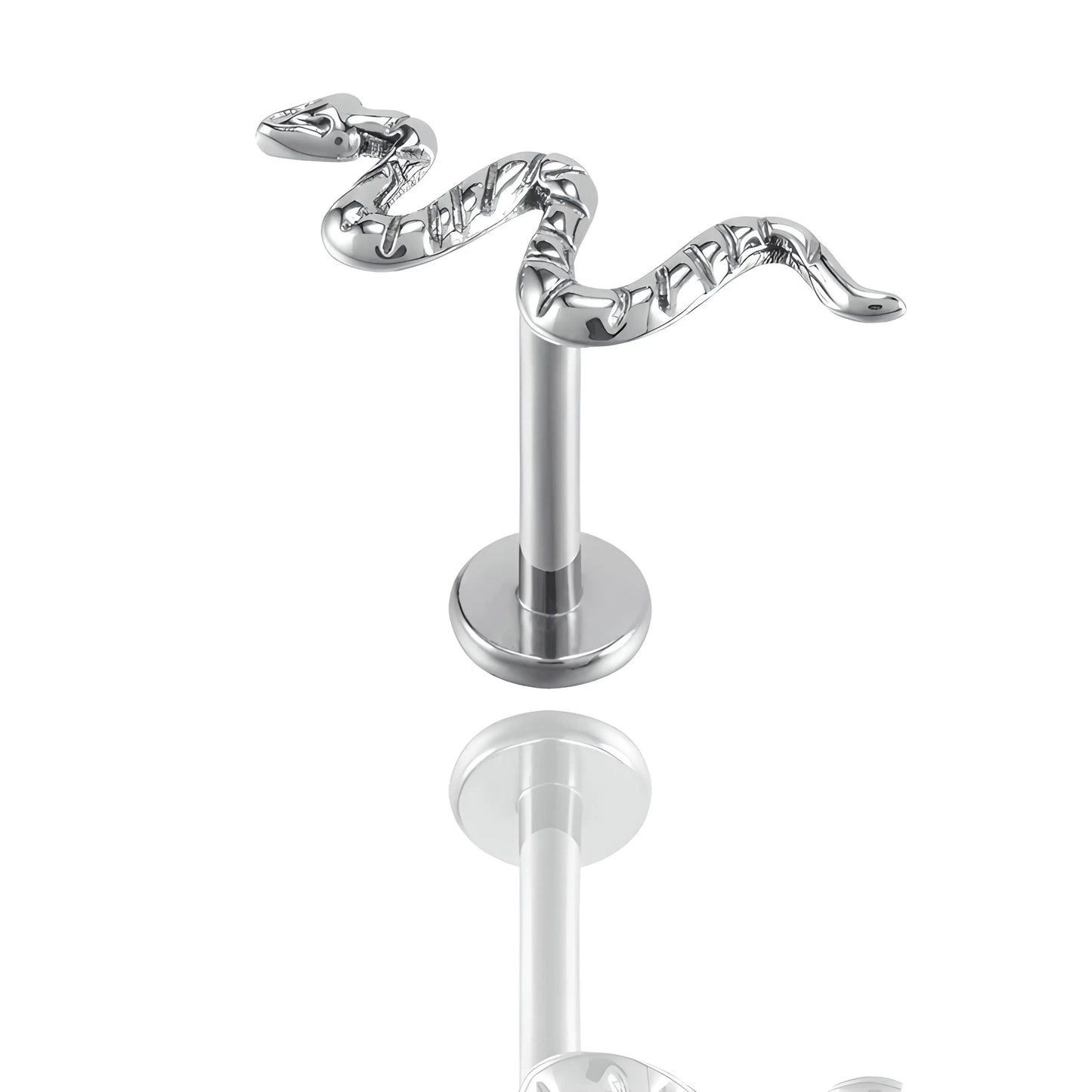 Piercing titane serpent finition argentée