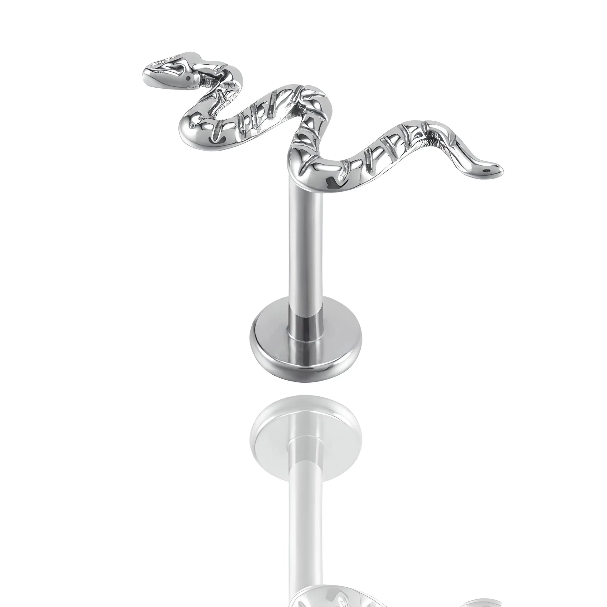 Piercing titane serpent finition argentée