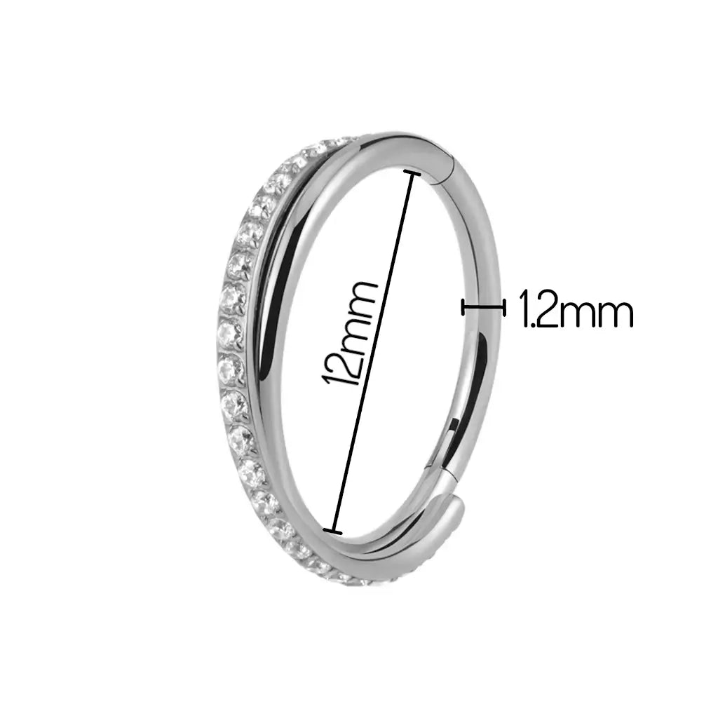 Anneau de piercing pour les oreilles couleur argent - 12 mm et 1.2mm
