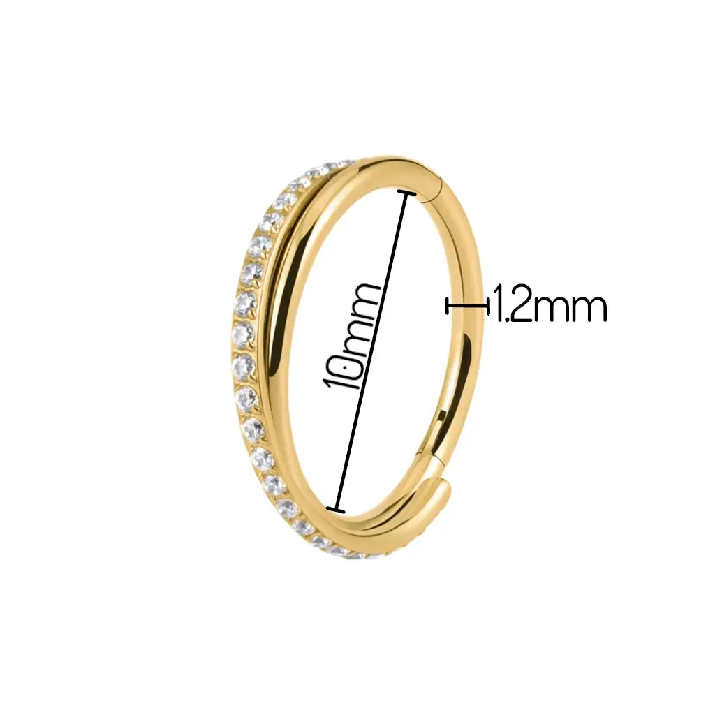 Anneau de piercing pour les oreilles en or - 10 mm et 1.2mm