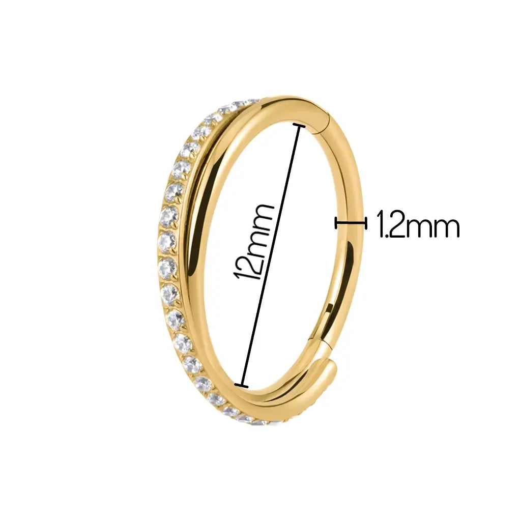 Anneau de piercing pour les oreilles en or - 12 mm et 1.2mm