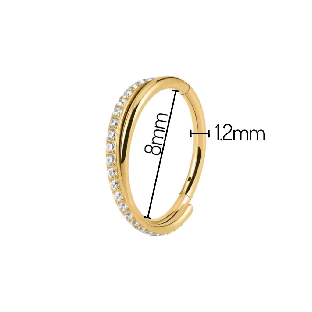 Anneau de piercing pour les oreilles en or - 8 mm et 1.2mm