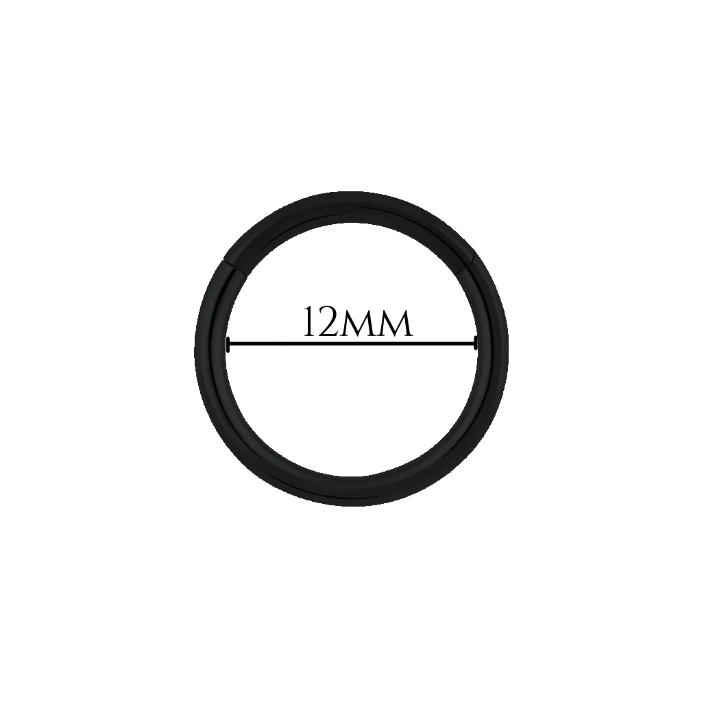 Piercing anneau clicker titane noir Orféa, diamètre 12 mm