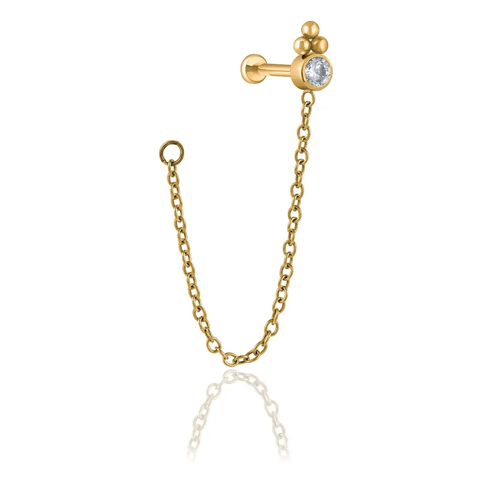 Piercing chaine hélix et conch
