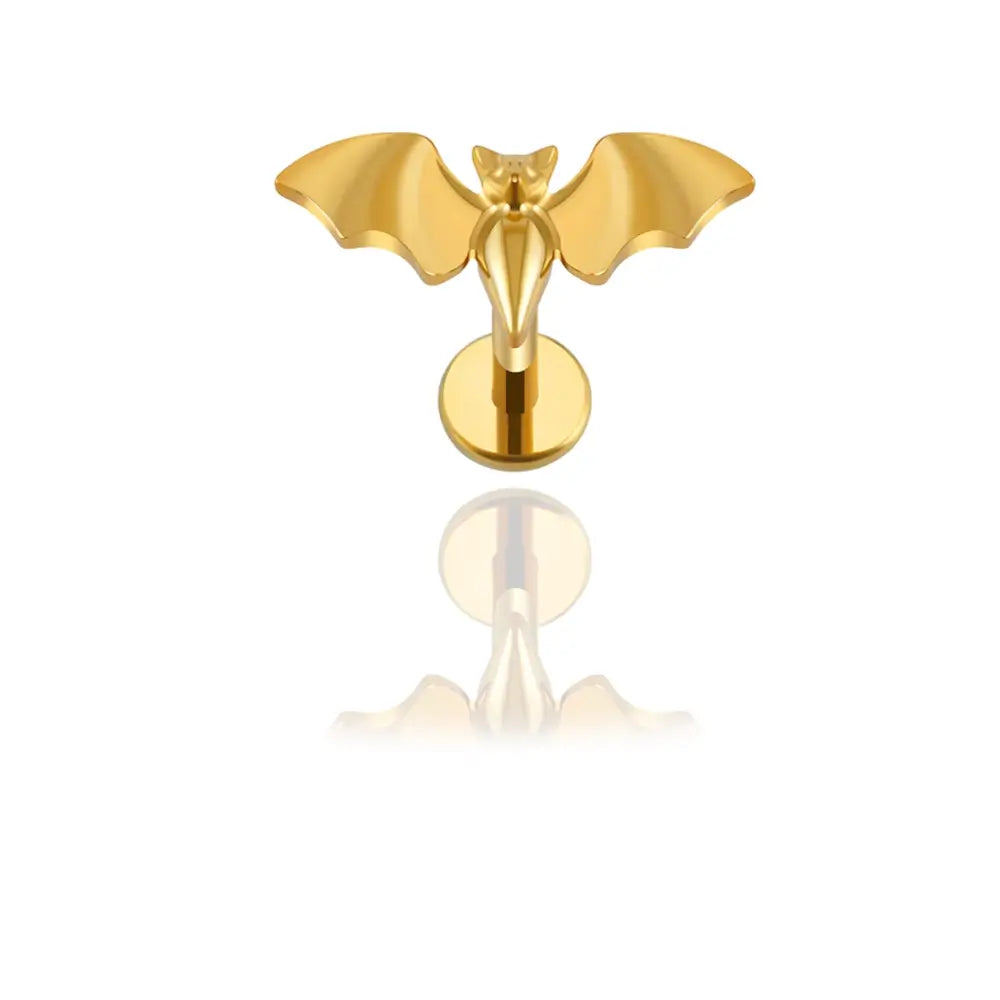 piercing conche chauve-souris titane. Finition PVD Or