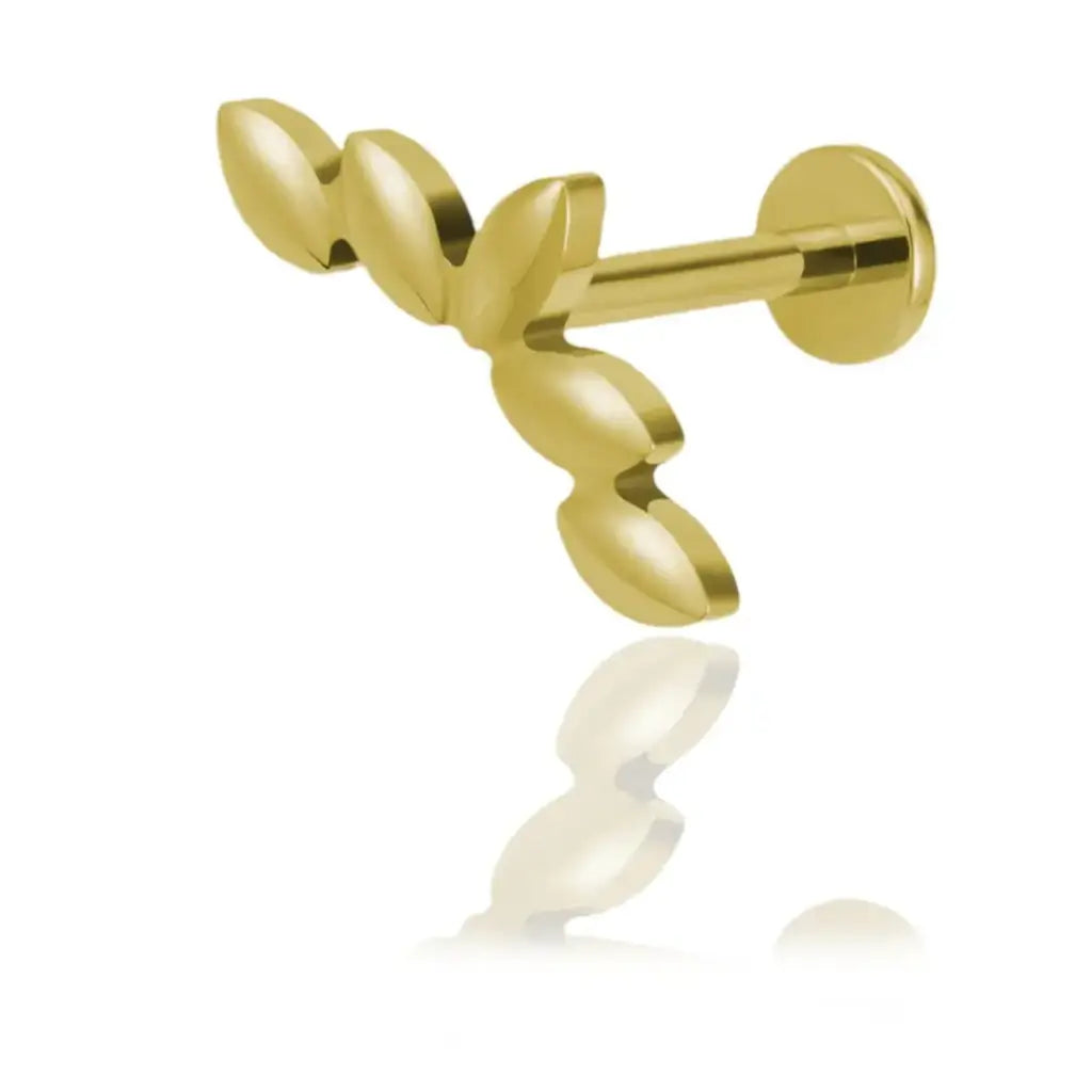 Piercing oreille 5 marquise. Finition PVD Or