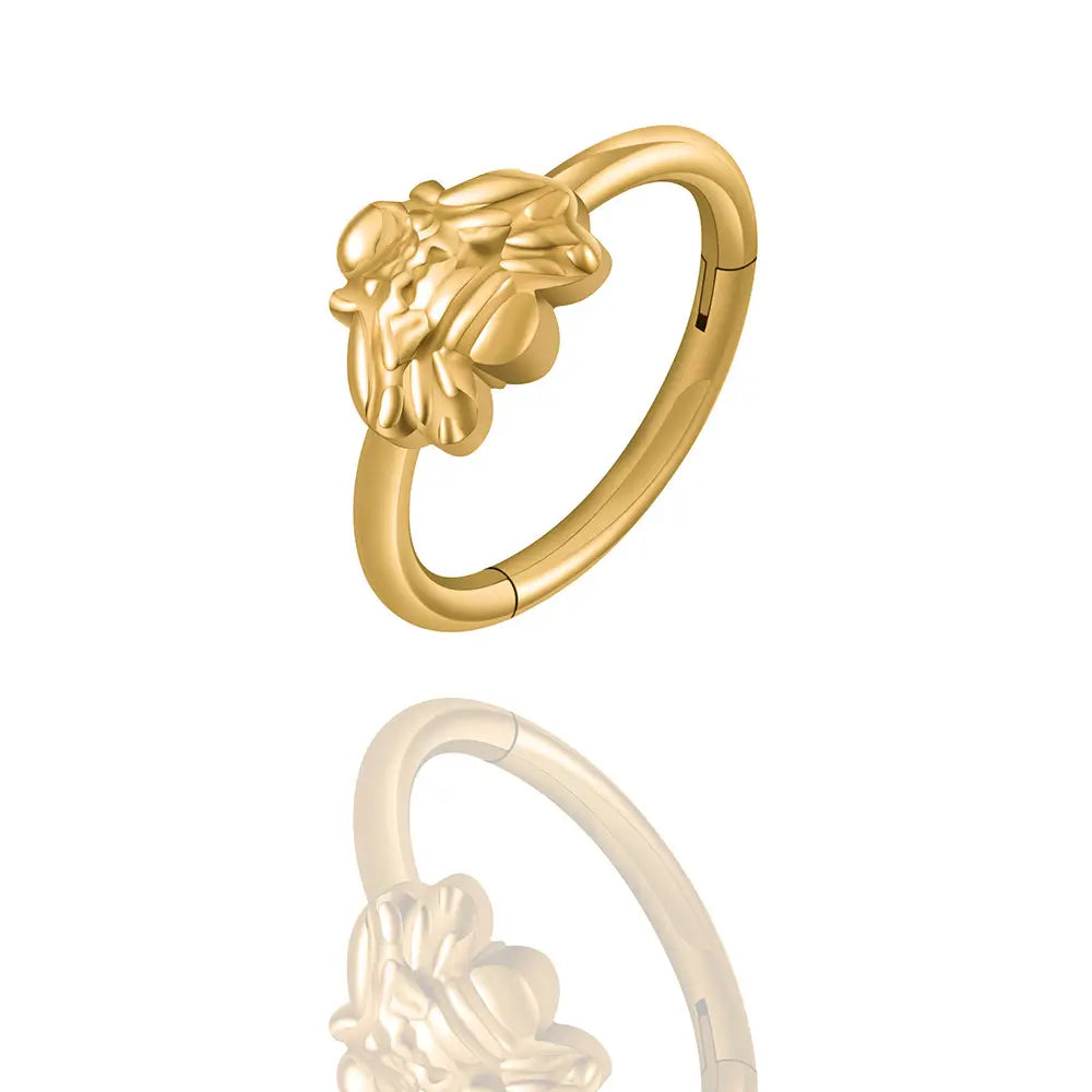 Piercing anneau titane abeille finition PVD OR