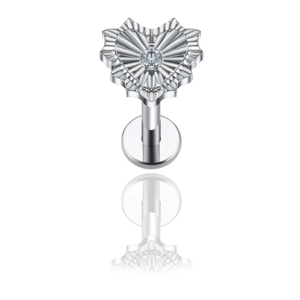 piercing coeur oreille bijou en titane