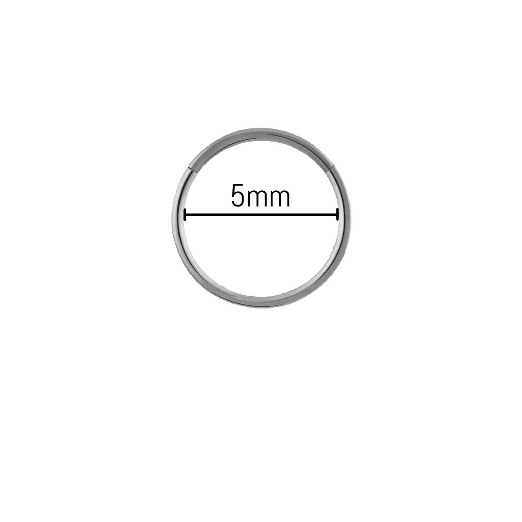 Piercing anneau nez titane 0,8 mm diamètre 5 mm, titane ASTM F-136 finition argentée
