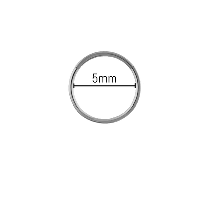 Piercing anneau nez titane 0,8 mm diamètre 5 mm, titane ASTM F-136 finition argentée