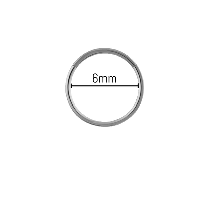 Piercing anneau nez titane 0,8 mm diamètre 6 mm, titane ASTM F-136 finition argentée