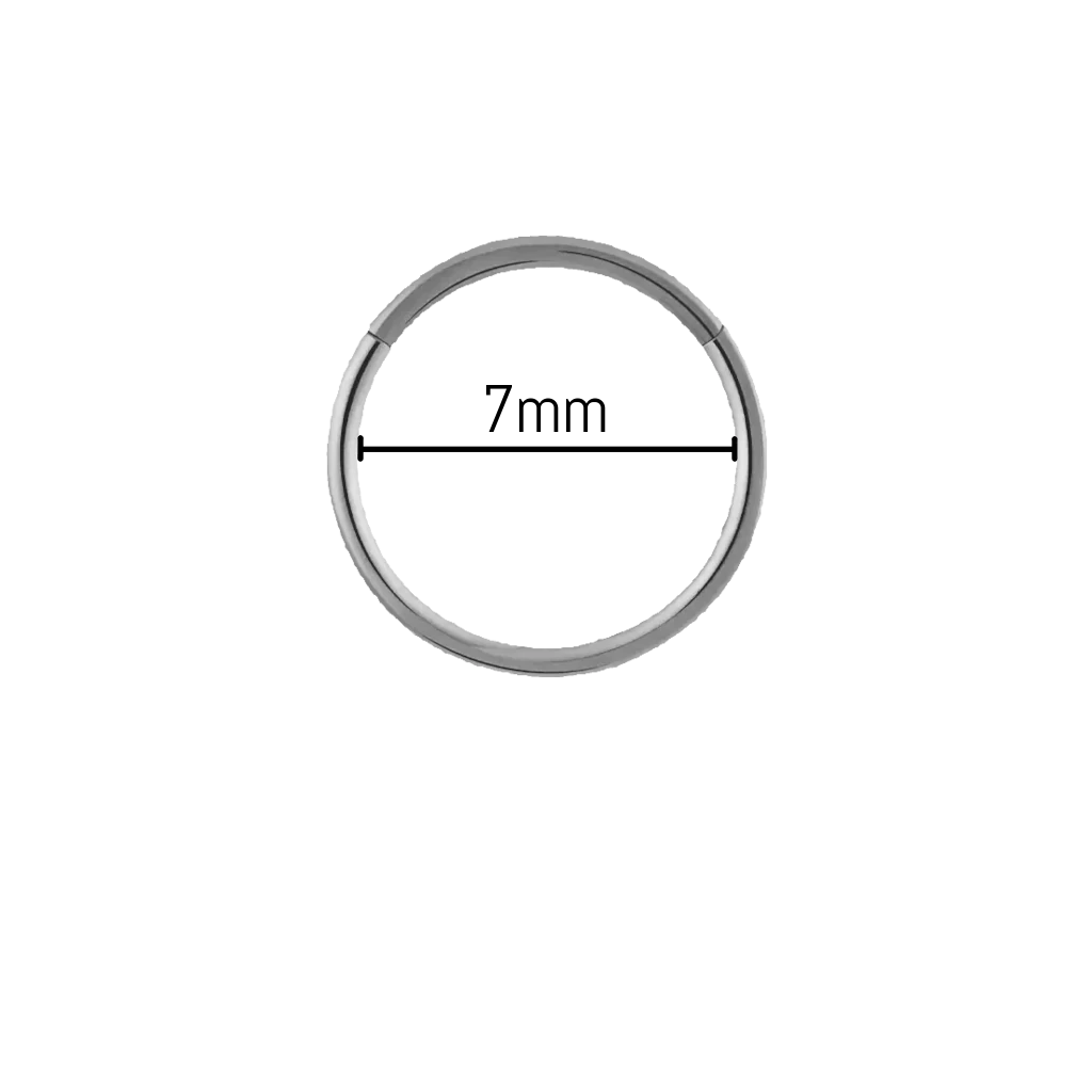 Piercing anneau nez titane 0,8 mm diamètre 7 mm, titane ASTM F-136 finition argentée