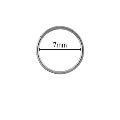 Piercing anneau nez titane 0,8 mm diamètre 7 mm, titane ASTM F-136 finition argentée