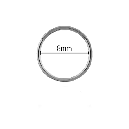 Piercing anneau nez titane 0,8 mm diamètre 8 mm, titane ASTM F-136 finition argentée