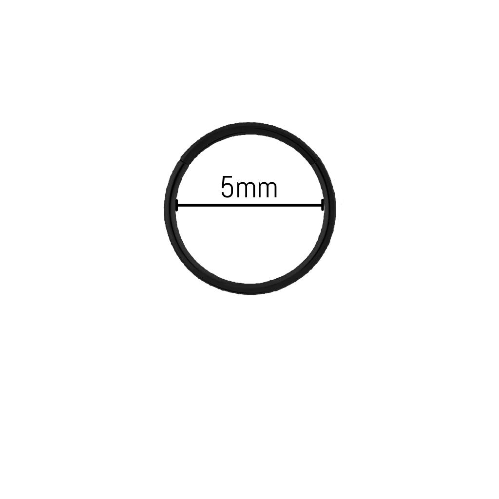 Piercing anneau nez titane 0,8 mm diamètre 5 mm, titane ASTM F-136 finition PVD noir