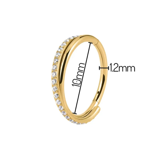 Anneau de piercing pour les oreilles en or - 10 mm et 1.2mm
