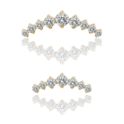 Piercing labret en titane avec cluster de 7 ou 9 pierres en zirconium - bijou hypoallergénique pour flat, hélix