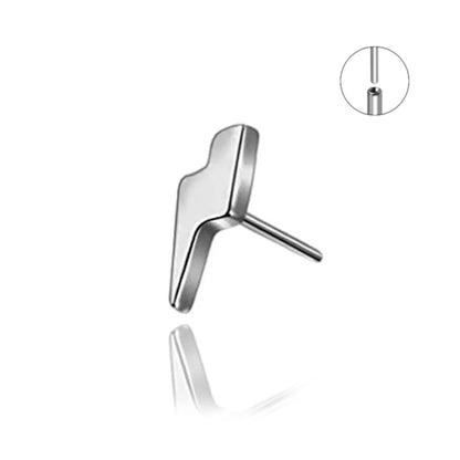 Flash, piercing éclair threadless en titane ASTM F-136 finition titane naturel argenté