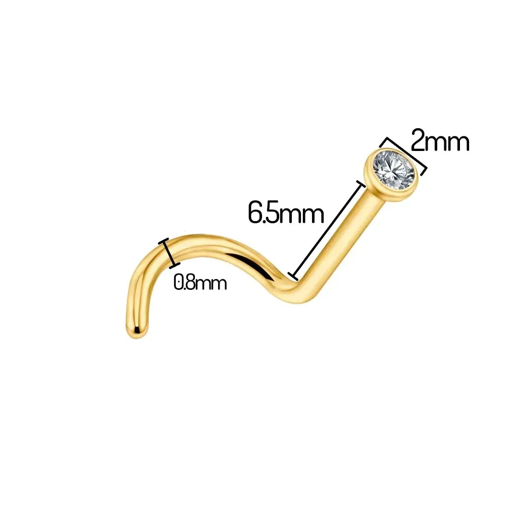 Schéma du piercing nez Miata - Dimensions détaillées