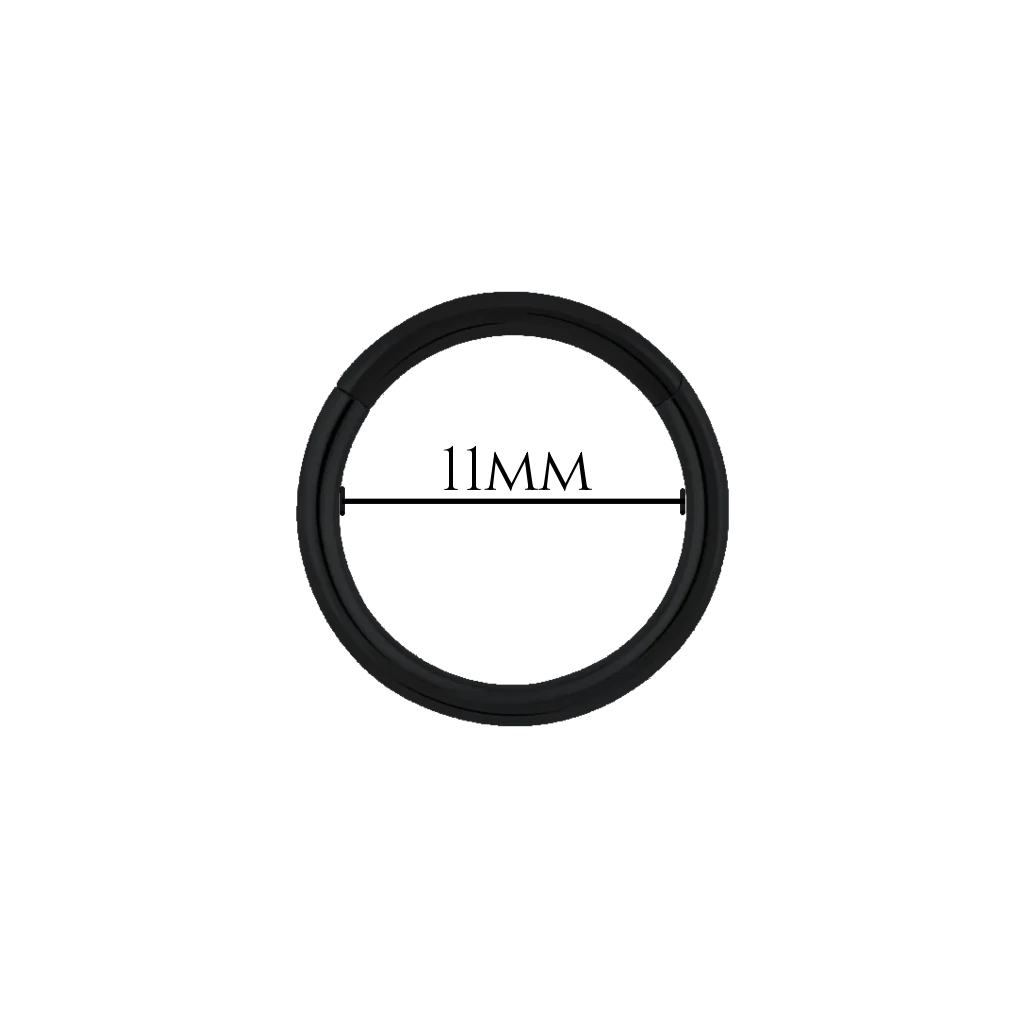 Piercing anneau clicker titane noir Orféa, diamètre 11 mm
