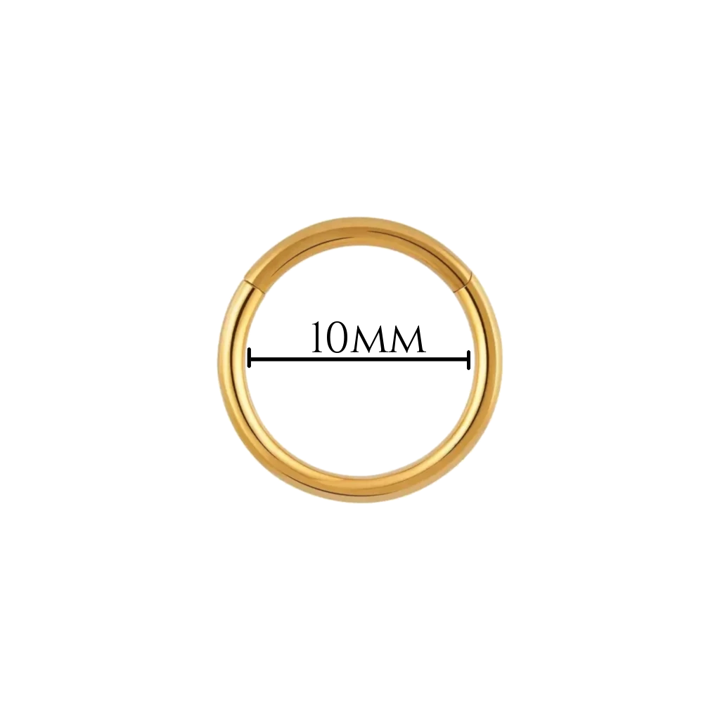 Piercing anneau clicker titane doré Orféa, diamètre 10 mm
