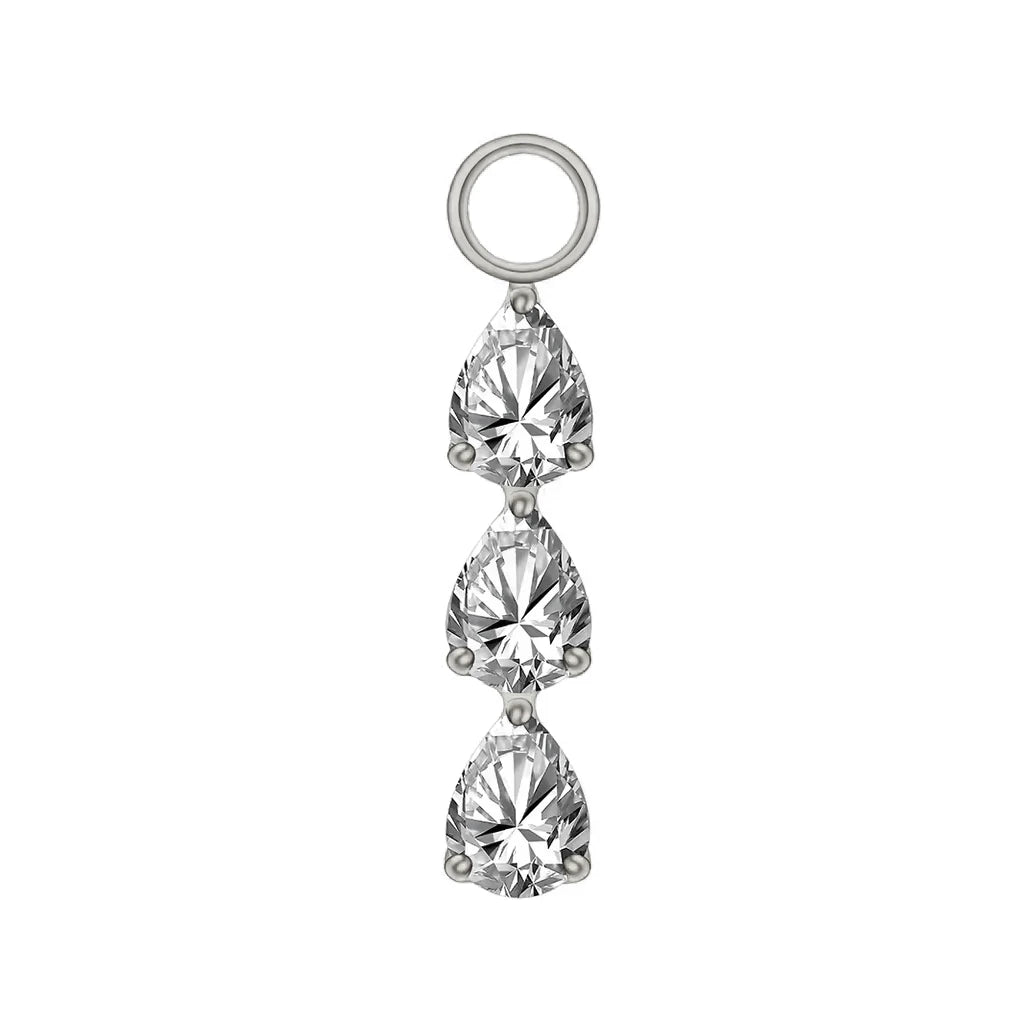 Pendant pour piercing nombril titane, coffret fête des mères, option 2 argenté