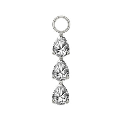 Pendant pour piercing nombril titane, coffret fête des mères, option 2 argenté