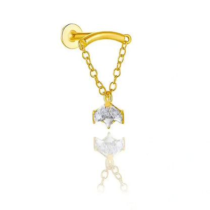 Melya, bijou de piercing hidden helix en titane ASTM F-136 finition PVD or