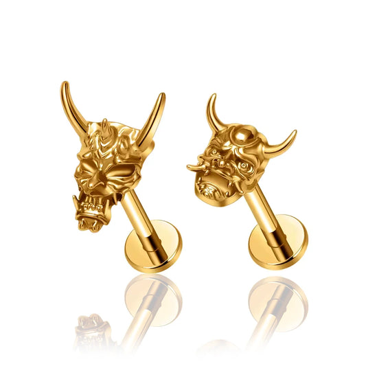 Piercing masque oni titane Onya, comparaison modèles A et B en titane ASTM F-136