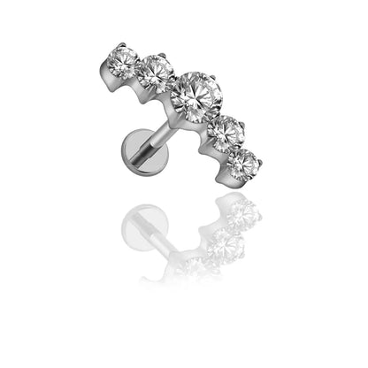 Labret piercing conche oreille brillant
