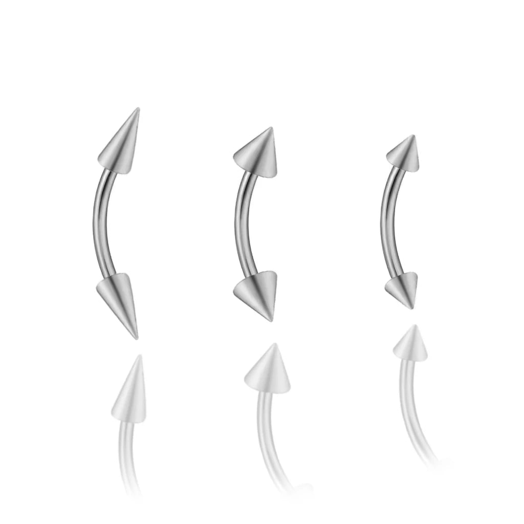 Spiky Banane, piercing banane spike en titane ASTM F-136 finition titane naturel argenté