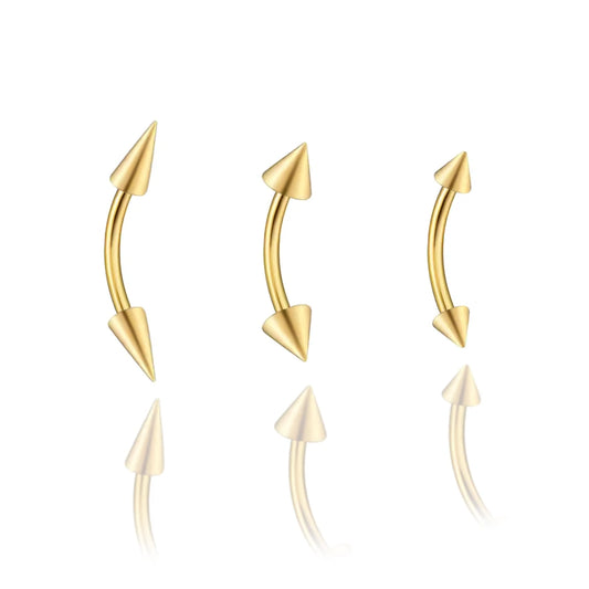 Spiky Banane, piercing banane spike en titane ASTM F-136 finition PVD or