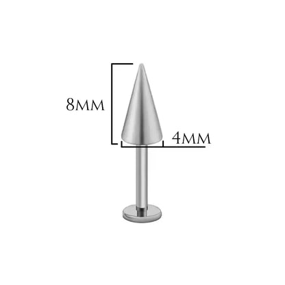 Labret pointe 4x8 en titane ASTM F-136, pas de vis interne, piercing pique